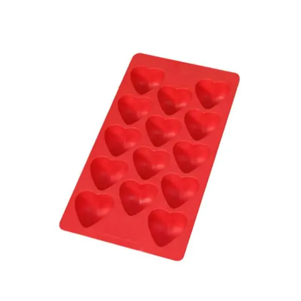 圖片 LEKUE｜14格愛心製冰盒 紅 造型冰塊盒廚具用品