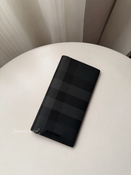 圖片 Burberry炭灰格紋對開長夾