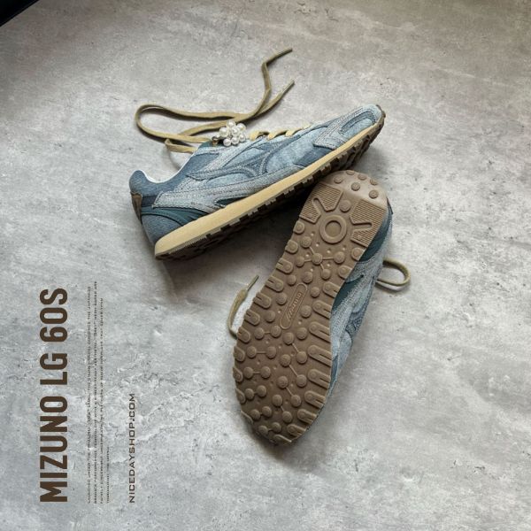 NICEDAY 代購 Mizuno LG 60S 2K 牛仔 丹寧 藍 拼接 美津濃 復古 D1GH242109