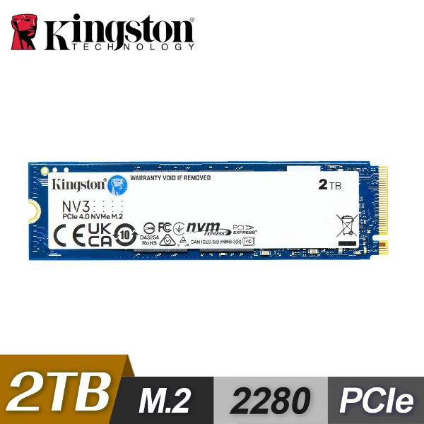 圖片 金士頓 NV3 2TB/Gen4 PCIe 4.0/讀6000/寫5000【五年保】
