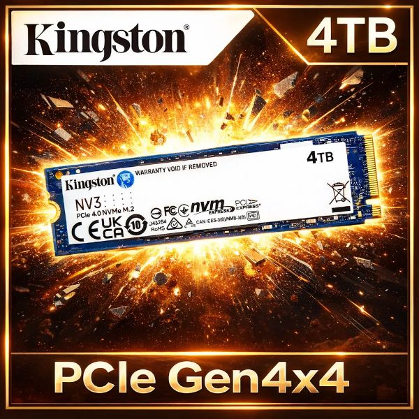 圖片 金士頓 NV3 4TB/Gen4 PCIe 4.0/讀6000/寫5000【五年保】