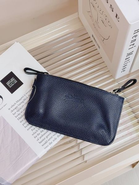 圖片 【現貨】Longchamp 雙層拉鍊手拿包 藍色