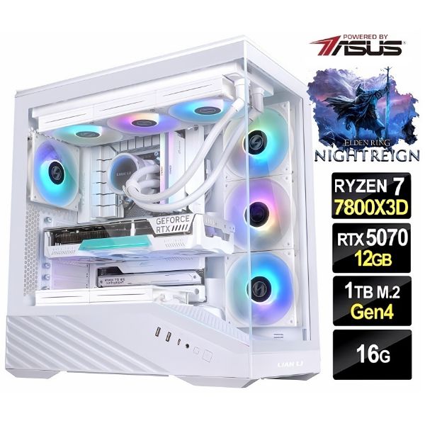 圖片 艾爾登法環】八核 R7 7800X3D 水冷 STRIX WIFI 超頻3扇 RTX5070 電腦 金牌 1T電競 主機