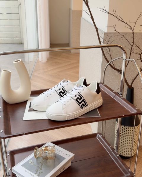 圖片 【VERSACE】黑白皮革小白鞋 