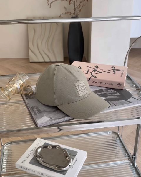 圖片 【LOEWE】帆布貼飾棒球帽 灰色