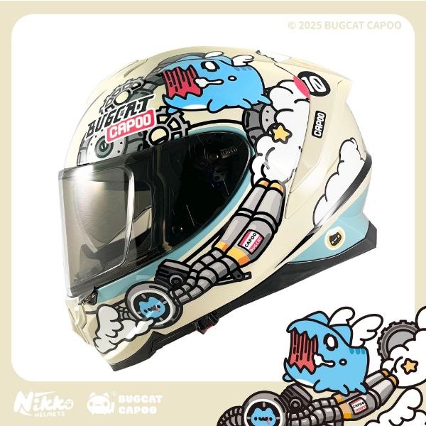 圖片 【台中硬了安全帽】NIKKO N806 #19 咖波聯名款 急速咖波 CAPOO  新品 公司貨 含稅