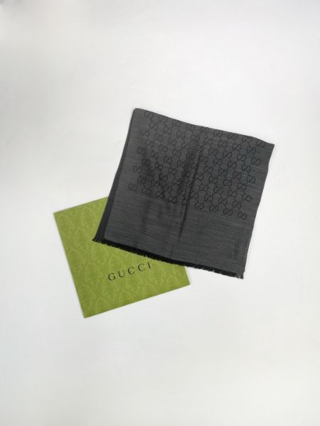 圖片 【全新品】GUCCI GG緹花雙色羊毛混絲流蘇圍巾