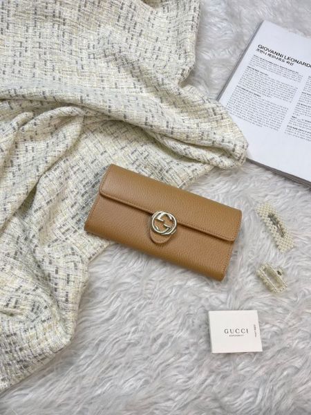 圖片 【全新品】GUCCI 雙G LOGO牛皮扣式長夾