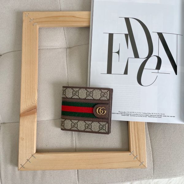 圖片 【全新品】Ophidia GG織帶帆布短夾(零錢袋)