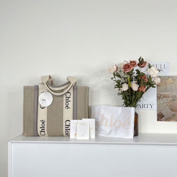圖片 【全新品】Chloé 中號Woody Tote Bag 麝香灰