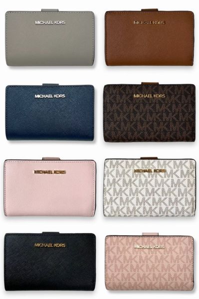 圖片 Michael Kors MK防刮皮革扣式中夾