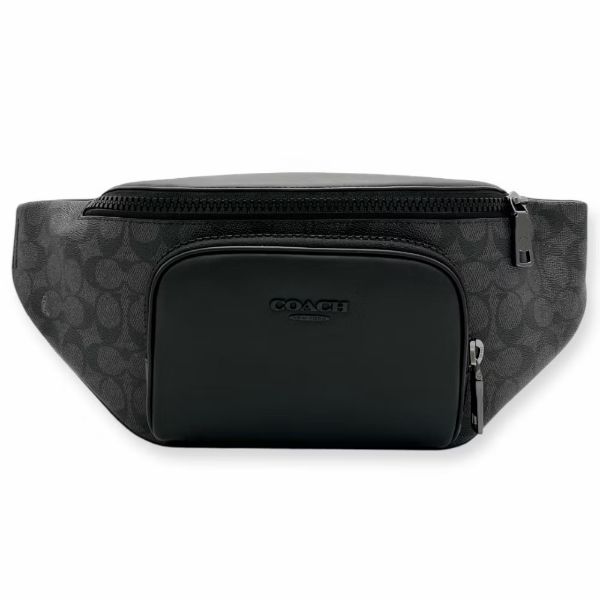 圖片 Coach 經典老花拼接皮革款胸包 腰包