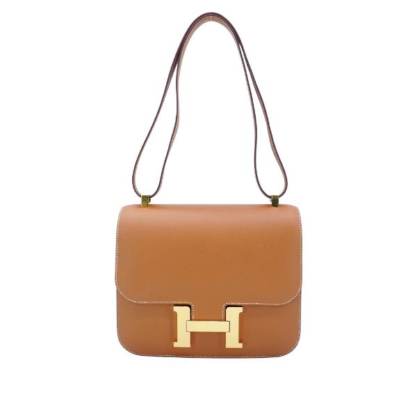 圖片 Hermes 展示品 Constance 24 Epsom牛皮金釦肩背/斜背(Gold棕)