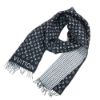 圖片 Louis Vuitton 字花Logo條紋羊毛圍巾(黑白)