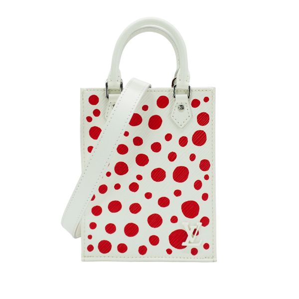 圖片 Louis Vuitton x YK 草間彌生 展示品 EPI皮革斜背手機包(M81986-白紅)