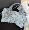 圖片 CHANEL 25K 秀款美爆中型蝴蝶結包 牛仔布 29*38*5 cm 