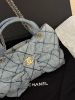 圖片 CHANEL 25K 秀款美爆中型蝴蝶結包 牛仔布 29*38*5 cm 