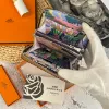 圖片 Hermès Silk In Epsom 金棕色小牛皮絲巾短夾