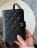 圖片 CHANEL AP3791 黑色荔枝皮 金扣護照萬用套短夾前扣護照夾 黑金