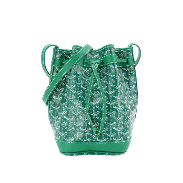 圖片 Goyard Petit Flot 塗料帆布束繩水桶包(綠)