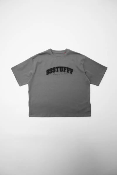 SSSTUFFF SS26 Sponge Effect Logo Tee SSS-SS26-TEEB04