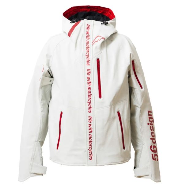 圖片 56DESIGN × KUSHITANI AXIS JACKET 白紅 春夏款 防水 防摔衣 富士山