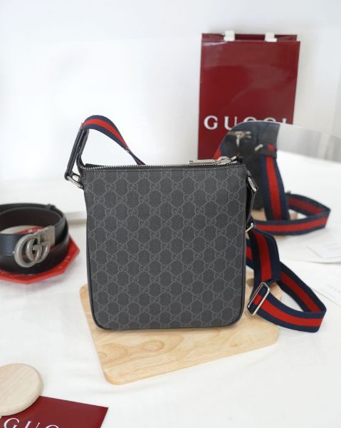 圖片 GUCCI GG 老花小號郵差包-黑色