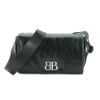 圖片 Balenciaga Monaco 銀logo小牛皮斜背郵差包(806630-黑)