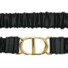 圖片 DIOR 30 Montaigne 小牛皮彈性皺褶腰帶(黑)