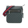 圖片 Gucci GG Supreme 帆布小號拉鍊斜背包(792082-黑灰)