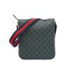 圖片 Gucci GG Supreme 帆布小號拉鍊斜背包(792082-黑灰)