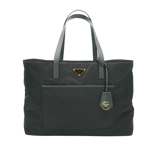 圖片 Prada Re-Edition 1978 再生尼龍金三角logo大號托特包(1BG527-黑)