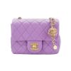 圖片 Chanel 菱格羊皮核桃調節金鏈方胖斜背包-17cm(AS1786-紫)