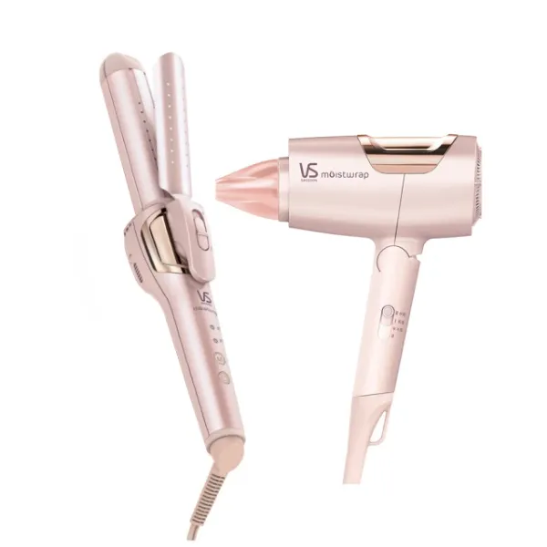 圖片 VS沙宣 等離子水膜組合-摺疊吹風機+折疊式直捲髮夾(VSP-1200PW+VSP-3290PIW)