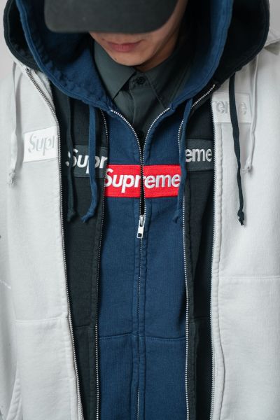 Supreme SS26 Week4 x MM6 Maison Margiela Box Logo Zip Up Hooded Sweatshirt