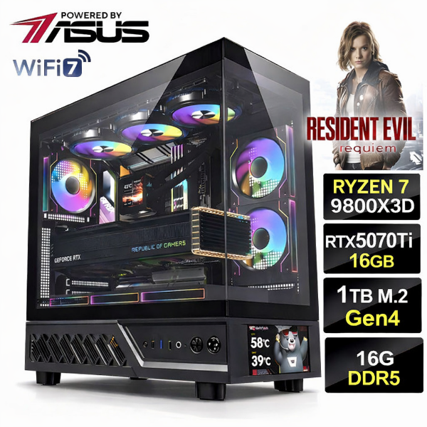 圖片 惡靈古堡】八核 R7 9800X3D 水冷 華碩 X870 WIFI7 電競 RTX5070TI 飇16G 電腦 主機