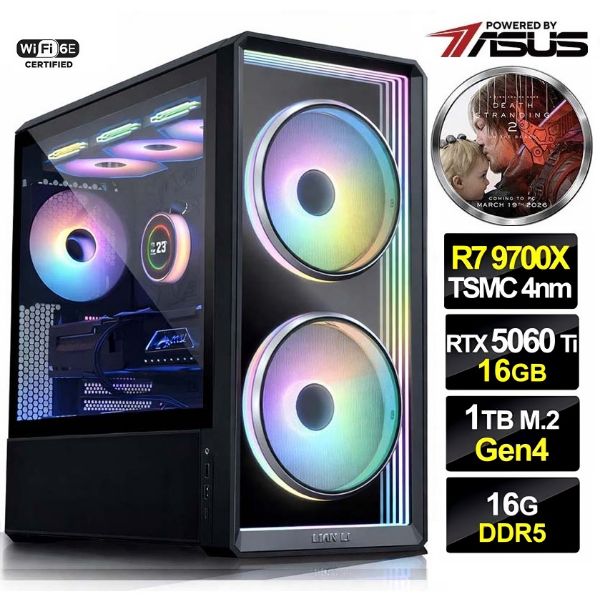 圖片 死亡擱淺】全新R7-9700X 華碩 TUF WIFI 超頻雙扇 RTX5060TI O16G 電競 1T 金牌 電腦 主機