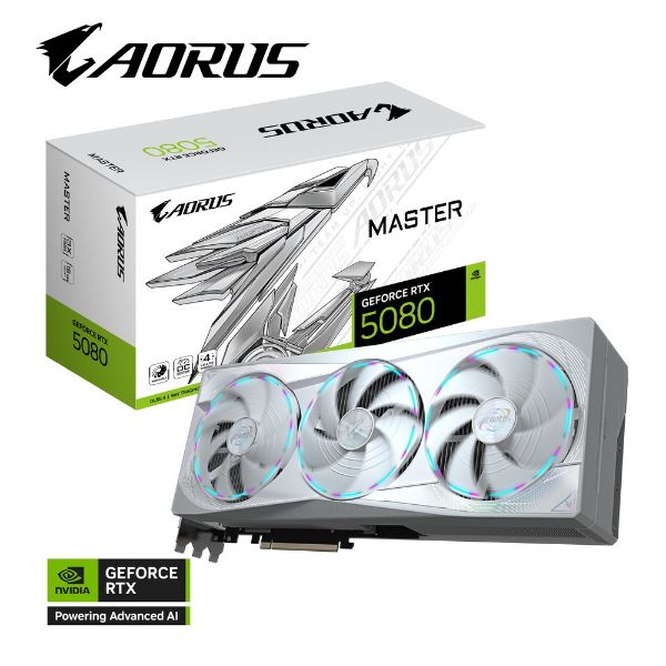 圖片 【GIGABYTE 技嘉】AORUS GeForce RTX 5080 MASTER ICE 16G 顯示卡 (N5080AORUSM ICE-16GD)