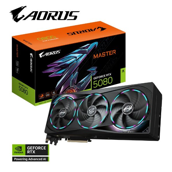 圖片 【GIGABYTE 技嘉】AORUS GeForce RTX 5080 MASTER 16G 顯示卡 (N5080AORUS M-16GD)
