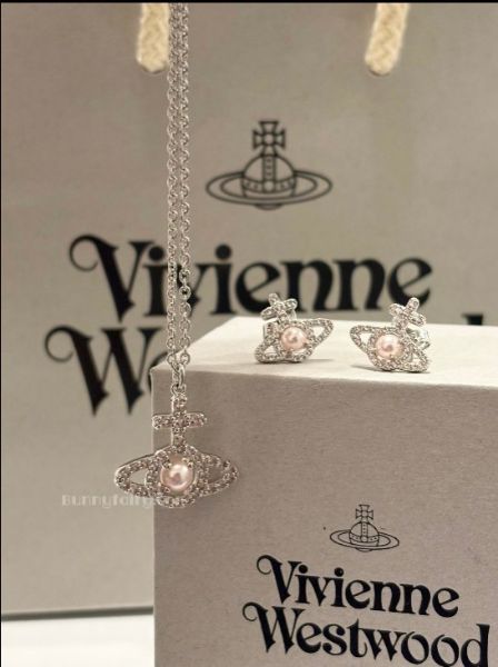 圖片 Vivienne Westwood Olympia Pink 粉色夾心珍珠耳環