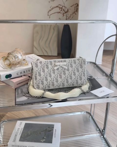 圖片 【DIOR】PROMENADE 附鏈帶手拿包 白色