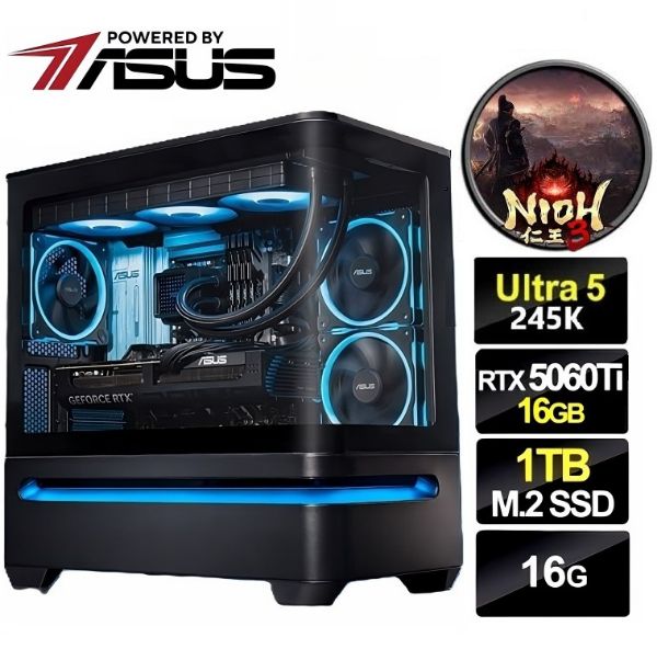 圖片 仁王3】14核 U5 245K 超頻水冷 華碩 B860 超頻雙扇 RTX5060TI O16G 電競 金牌 電腦 主機