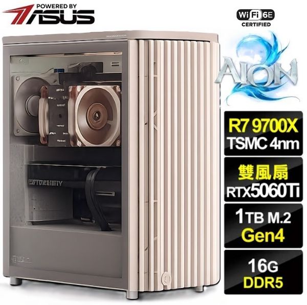 圖片 永恆紀元】R7-9700X 貓頭鷹 華碩 TUF 電競雙扇 RTX5060TI 飇16G 金牌 1T 電腦 主機【AION
