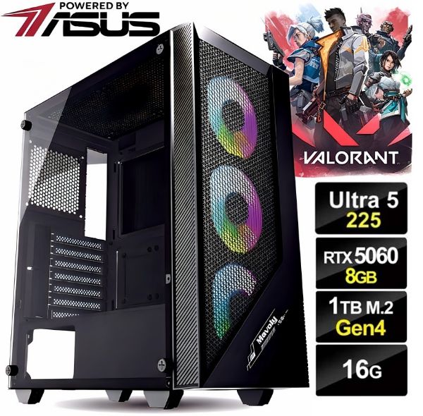 圖片 特戰英豪】全新 十核 U5 華碩 雙風扇 RTX5060 飇16G 電競 1T 金牌 電腦 主機【APEX