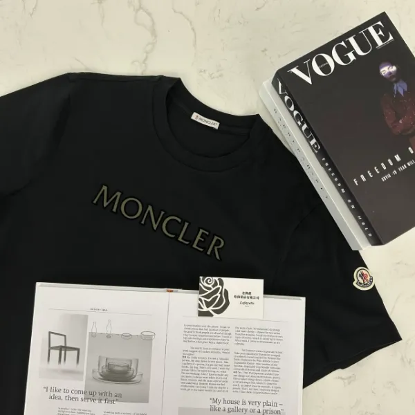 圖片 MONCLER 印花棉質黑色立體字母 T-Shirt