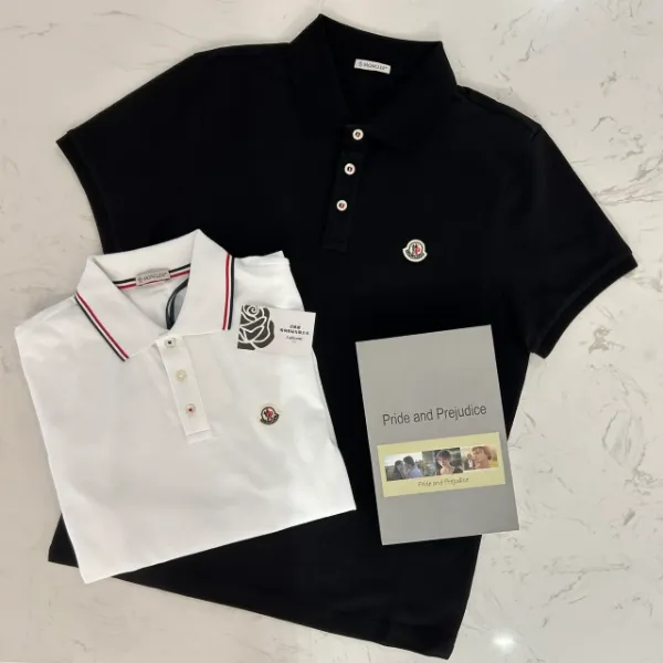 圖片 MONCLER 珠地棉黑色Polo衫