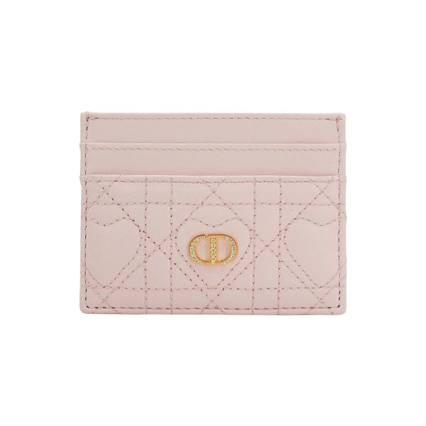圖片 Dior 展示品 羊皮水鑽logo愛心車縫造型卡片包(粉)