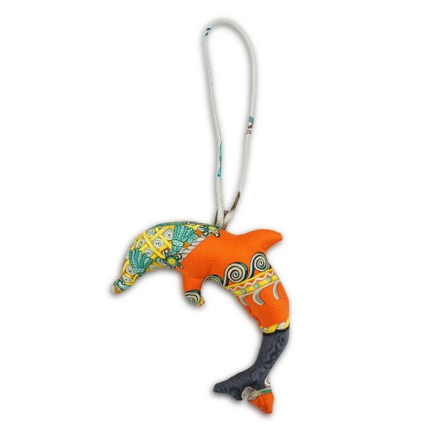 圖片 Hermes 絲質海豚吊飾(橘/黃)