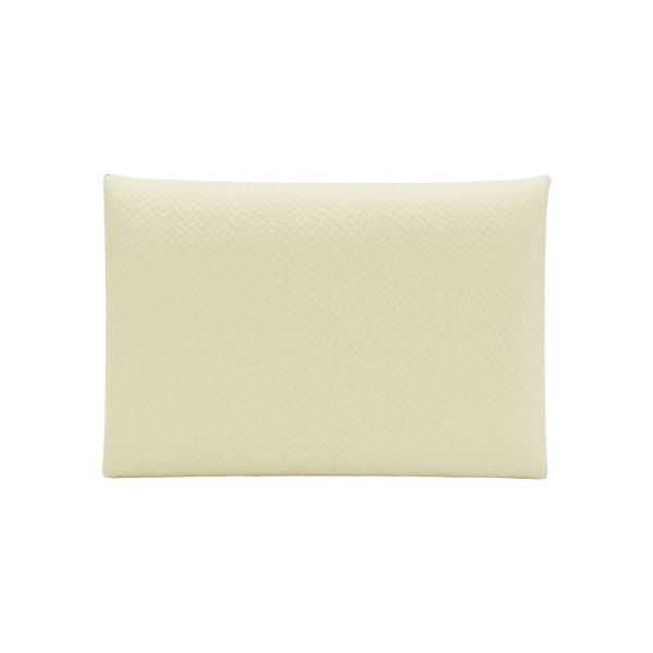 圖片 Hermes Calvi 釦式對開卡包/卡片夾(白)