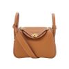 圖片 Hermes Mini Lindy 牛皮銀釦兩用包-19cm(37金棕)